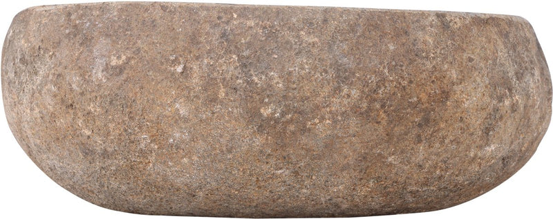 Differnz Waschbecken Nusa ø35-39 x 15 cm – Natursteinwaschbecken ohne Überlauf – Aufsatzwaschbecken – Waschbecken in runder Form – Badezimmerzubehör – Grau