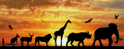Diamond dotz® Diamond Dotz African Sky – Diamantmalerei – 18.910 Dotz – 72 x 22 cm
