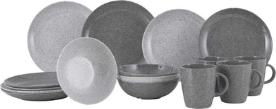 Gimex Solid Line Geschirr - Granit - Grau - 16-teilig