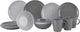 Gimex Solid Line Geschirr - Granit - Grau - 16-teilig