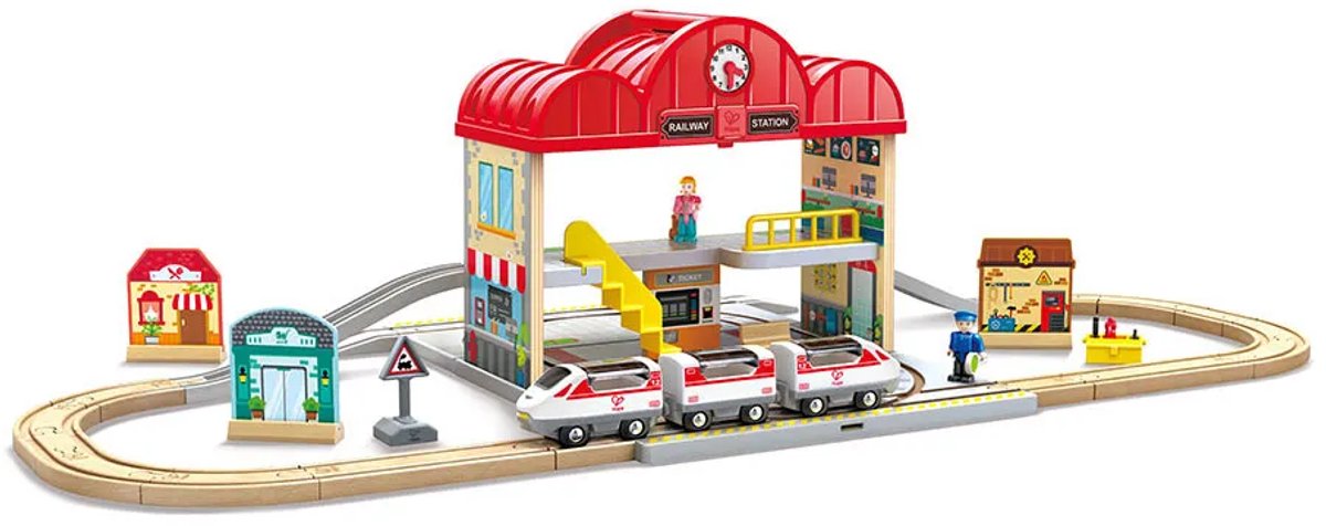 Hape tragbares Bahnhofsset