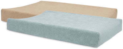 Jollein Wickelauflagenbezug Frottee 50x70cm - Wickelauflage mit weichem Bezug - Meeresgrüner Keks - 2 Stück