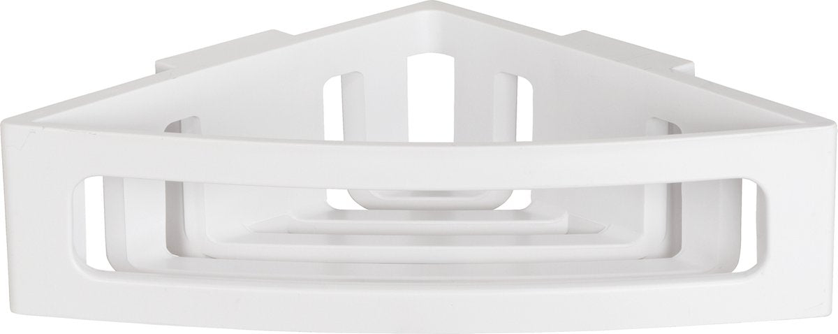 Wenko turbo-loc bralia Eckregal weiß matt 35x9cm - Duschregal - Duschkorb - Montage ohne Bohren - selbstklebend