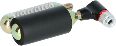 Dresco CO2-Pumpe 16g CO2-Kartusche – für CO2-Kartuschen von 16 bis 25 Gramm – inklusive 16-Gramm-CO2-Kartusche – für alle Arten von Fahrradventilen – schnelles Aufblasen unter hohem Druck – mit CO2-Gewindeanschluss