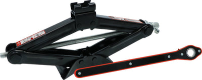 Carpoint Scherenwagenheber – mit Ratschenschlüssel – Hubhöhe 104–385 mm – 360° drehbarer Stützpunkt – maximal 1500 kg