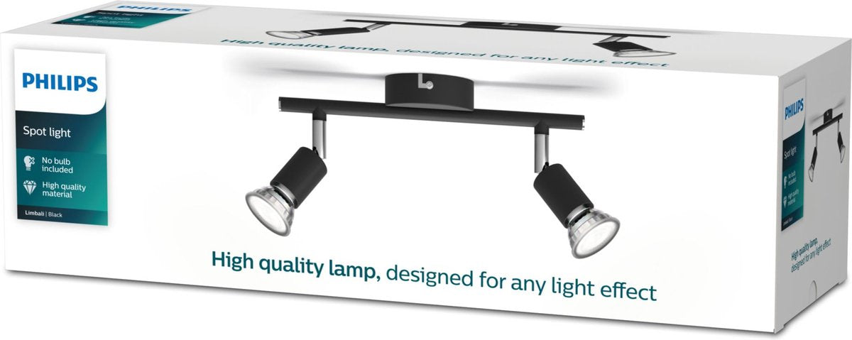 Philips LED Philips Limali Aufbaustrahler – 2-flammig – Schwarz