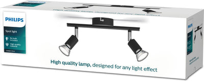 Philips LED Philips Limali Aufbaustrahler – 2-flammig – Schwarz