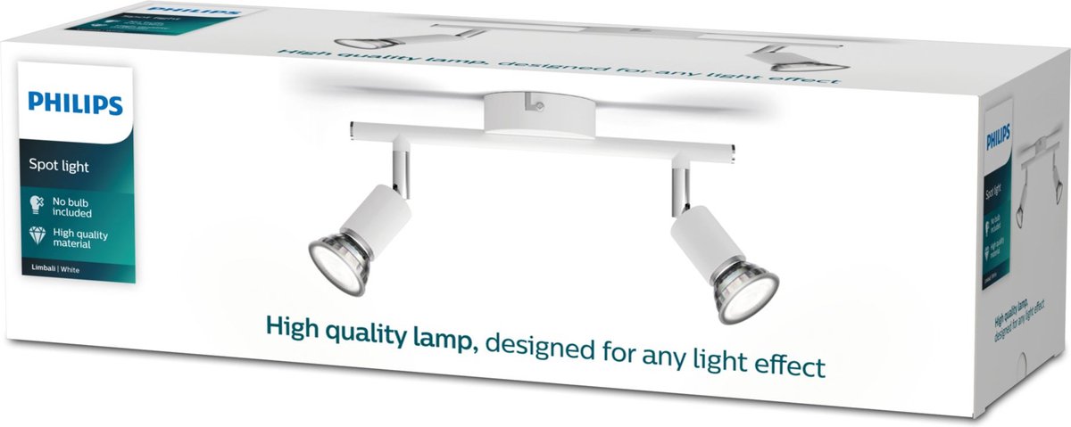 Philips LED Philips Limali Aufbaustrahler – 2-flammig – Weiß