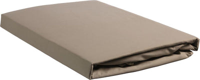 Bettwäschehouse – Perkal-Baumwolle – Spannbettlaken mit Topper – 140 x 200 cm – Taupe