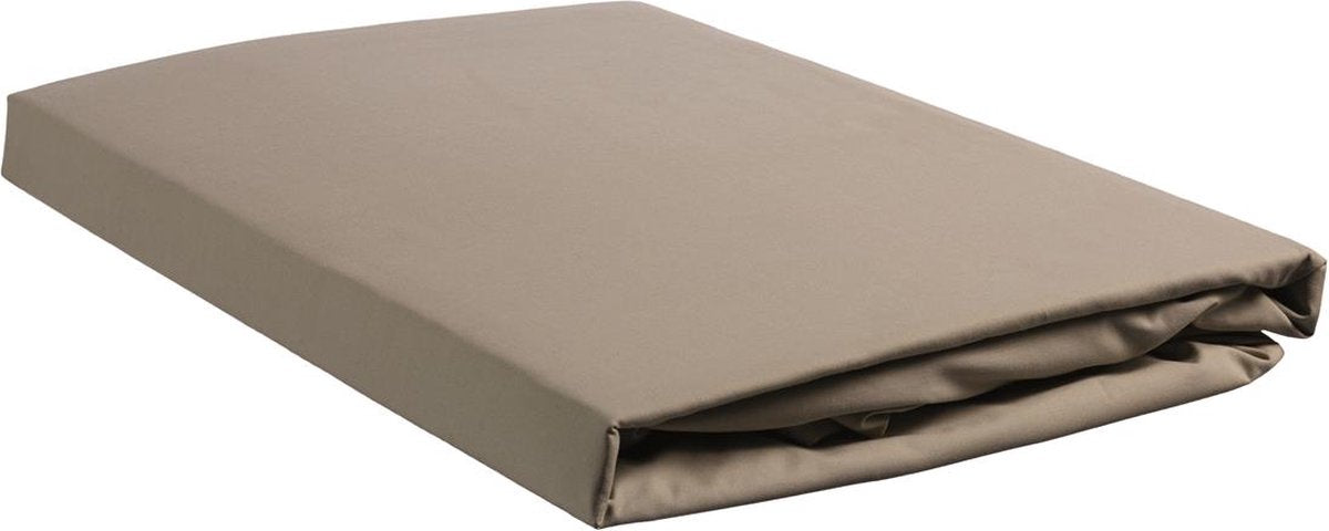 Beddinghouse – Perkal-Baumwolle – Spannbettlaken mit Topper – 140 x 220 cm – Taupe