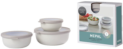 Mepal - Multi Bowl Cirqula Frischhaltedosen-Set - 350 + 750 + 1250 ml - rund - Nordic White