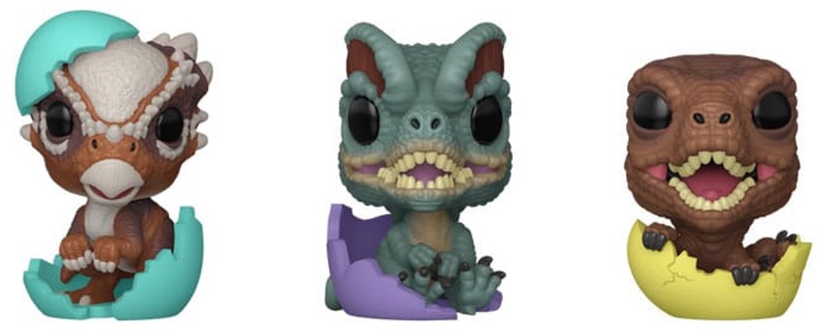 Funko Jurassic Park Pocket Pop! Vinylfigur Osterei 3er-Pack Dinosaurier 4 cm
