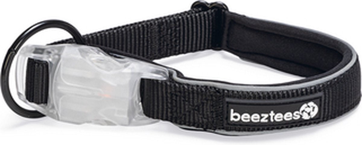 Beeztees Sicherheitsausrüstung Parinca – Hundehalsband – LED – Nylon – Schwarz – 35–40 x 2 cm