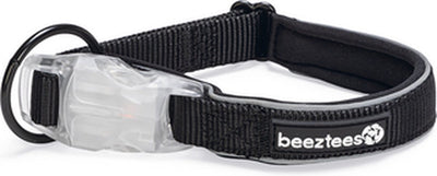 Beeztees Sicherheitsausrüstung Parinca – Hundehalsband – LED – Nylon – Schwarz – 35–40 x 2 cm