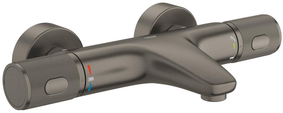 Grohe Precision Feel Bad-Thermostathahn – 150 mm – Cooltouch – Turbostat – Progrip – Hartgraphit gebürstet
