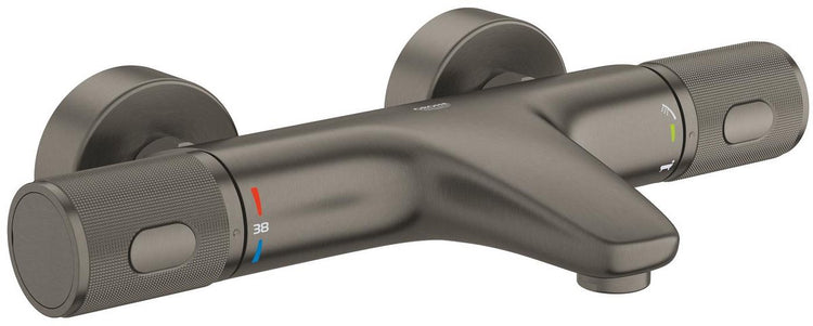Grohe Precision Feel Bad-Thermostathahn – 150 mm – Cooltouch – Turbostat – Progrip – Hartgraphit gebürstet