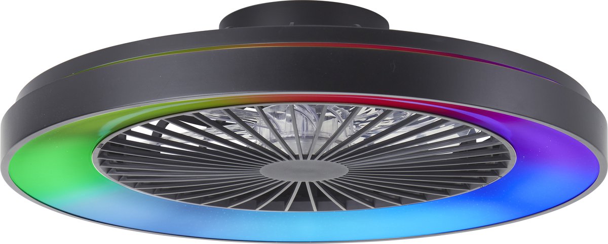 Brilliant Mazzaro - Deckenventilator - LED 48 W - 3000 K-6500 K - 58 cm - dimmbar - Schwarz
