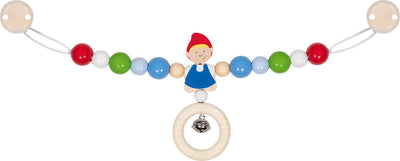 Goki Kinderwagenspanner: Junge L40cm, mit Clips, Holz, in Fensterbox