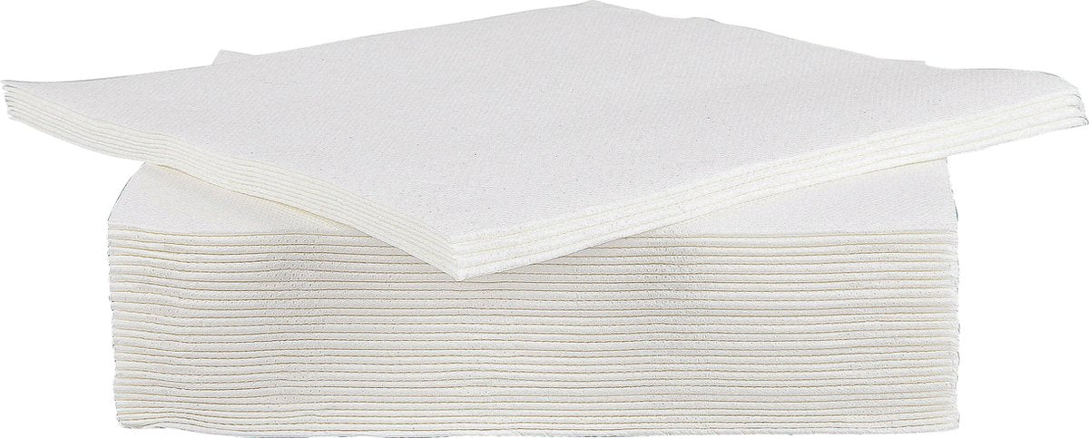 Gemütliche, trendige Serviette für Profis – Papier – 38 cm – weiß – Set-40