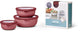 Mepal – Multi-Bowl-Cirqula-Frischhaltedosen-Set – 350 + 750 + 1250 ml – rund – lebendiges Mauve