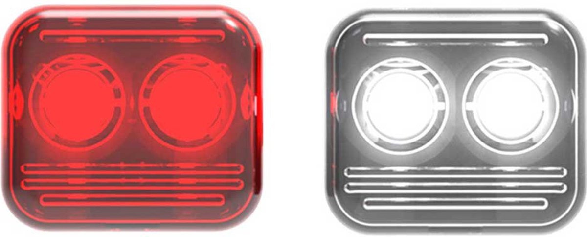 Reelight Blitzmagnet Fahrradbeleuchtung ams reepower – Stahl – rot weiß – 4 Teile – kann nach einem Stillstand eingeschaltet bleiben