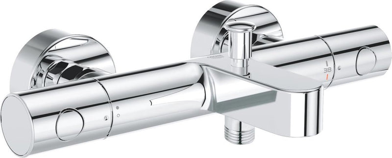 Grohe Grohtherm 800 Cosmopolitan Thermostat-Badewannenarmatur – 15 cm – wassersparend – mit Umsteller – inklusive Kupplungen – Chrom