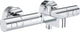 Grohe Precision Get Thermostat-Badewannenarmatur – 15 cm – wassersparend – inklusive Kupplungen – Chrom