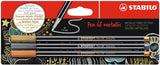 Stabilo Pen 68 Metallic-Filzstifte Silber Gold Kupfer - 3 Stk. - afbeelding 1