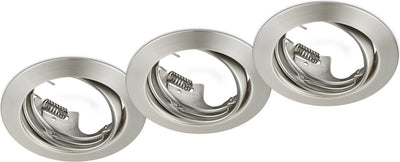 Trio Jura - Einbaustrahler - Nickel matt - exkl. 3x GU10 3w - schwenkbar - Deckenmontage - rund