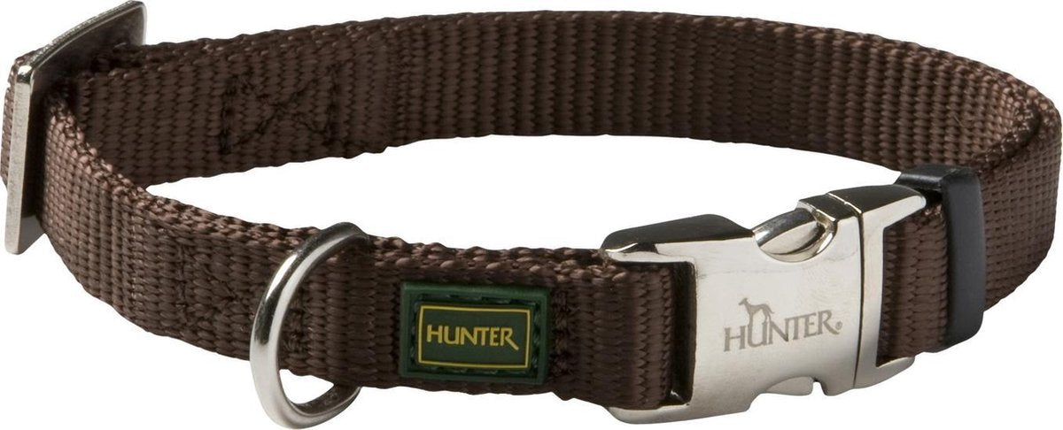Hunter Vario Basic Alu-Strong Hundehalsband - 45-65 cm - Nylon - Braun