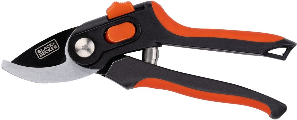 Black+decker Gartenschere – 20,3 cm – Klingen aus gehärtetem Stahl – 13 mm Schnittstärke – Schwarzorange