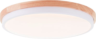 Brilliant Baarlo – Deckenleuchte – ø 35 cm – LED 24 W – 3000 K – dimmbar – weißes Holz