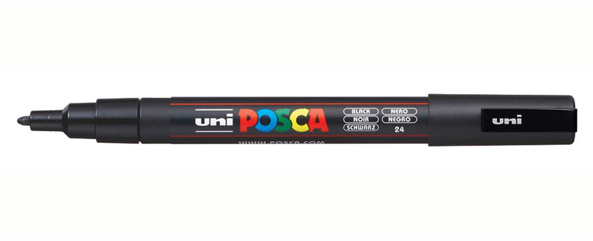 Posca Textmarker pc-3m schwarz (6 Stück)