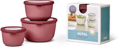 Mepal - Multi Bowl Cirqula Frischhaltedosen-Set - 500 + 1000 + 2000 ml - rund - Vivid Mauve
