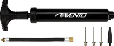 Avento Ballpumpe – Fußballpumpe mit zusätzlichen Nadeln – Double Action – Schwarz und Weiß