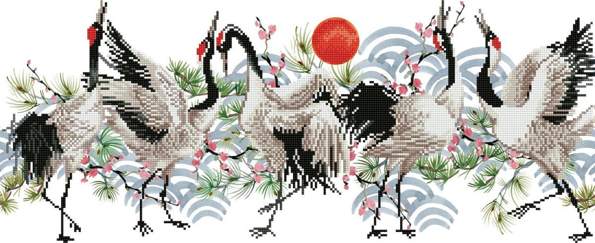 Diamond dotz® Diamond Painting Erwachsene – runde Steine – Komplettpaket – Hobby – – dd8.011 – Tiere – Vogeltanz 77 x 32 cm