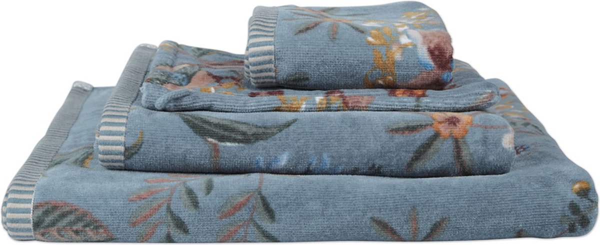 Pip Studio Handtuch Secret Garden Blau 55x100