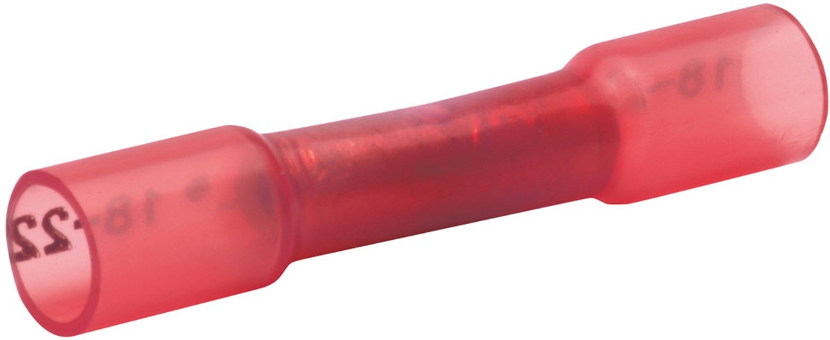 Klauke (670ws) Stoßverbinder mit Schrumpfschlauch mit Kleber 1mm rot isoliert (Beutel 100 Stück) -