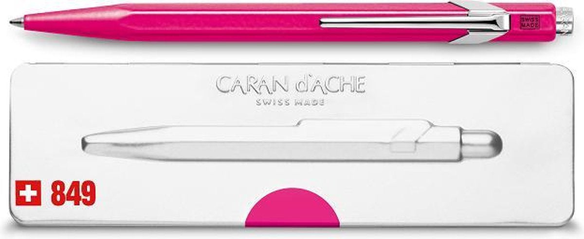 Caran d'Ache 849 Popline-Kugelschreiber in Neonrosa