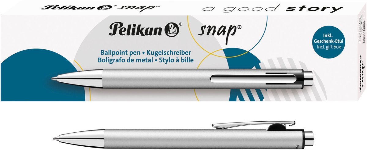 Pelikan Kugelschreiber Snap Metallic K10 Silber Blister