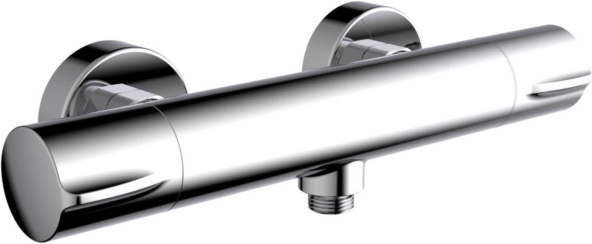 Plieger Voda – Duschthermostat mit Umsteller, Kupplungen und schwenkbarem Auslauf – Mitte zu Mitte 15 cm – Chrom