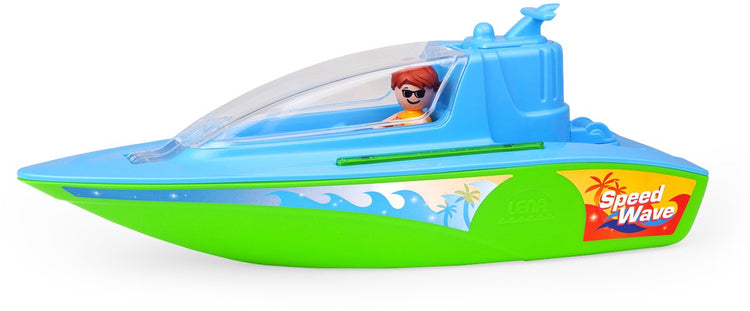 Lena Spielzeug-Sportboot Boazz 36 cm mit mehrfarbiger Spielfigur.