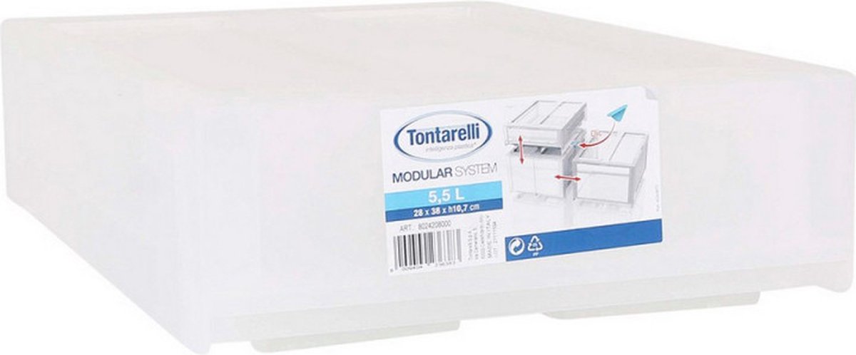 Tontarelli modulare Kommode aus weißem Kunststoff (29 x 38 x 10,7 cm)