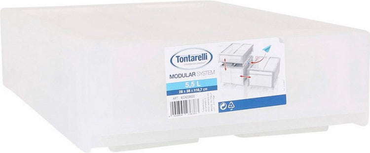 Tontarelli modulare Kommode aus weißem Kunststoff (29 x 38 x 10,7 cm)