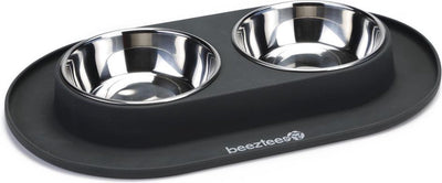 Beeztees - Hundegeschirrset - Silikon - Anthrazit - 40x24x4,5 cm