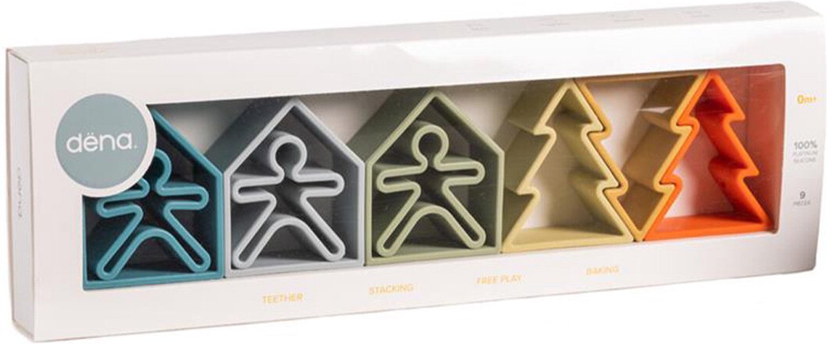 Dëna Silikon-Spielset Natur | Kind - Haus - Baum-Set