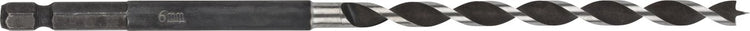 Wolfcraft – 6-mm-Schlangenbohrer für Holzbalken – 165 mm – Holzbohrer mit Sechskantschaft – Sechskant – 7131000