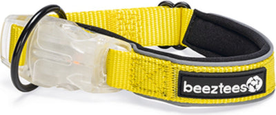 Beeztees Sicherheitsausrüstung Parina – Hundehalsband – Nylon – Gelb – 30–35 x 2 cm