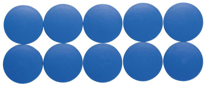 Maul Magnet rund 10 Stück 2,5 kg Kunststoff Ferrit bruchsicher erodiert lackiert ø 3,8 x 1,55 cm blau
