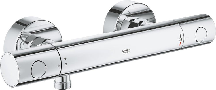 Grohe Grohtherm 800 Cosmopolitan Thermostat-Duscharmatur – 15 cm – wassersparend – inklusive Kupplungen – Chrom
